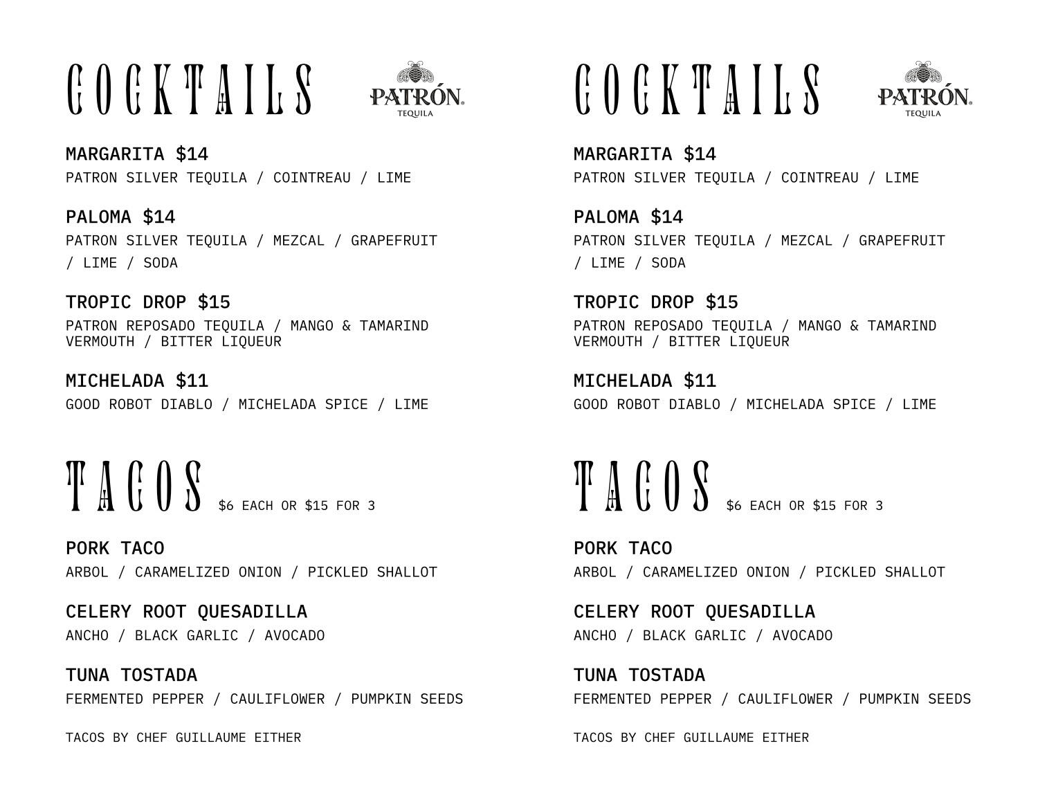 Tacos on Tuesday (Nov.)