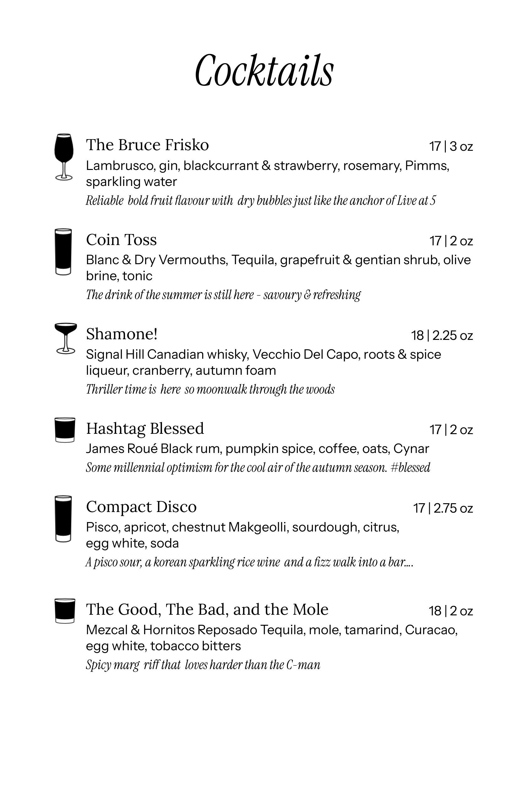 Cocktails Autumn 2026